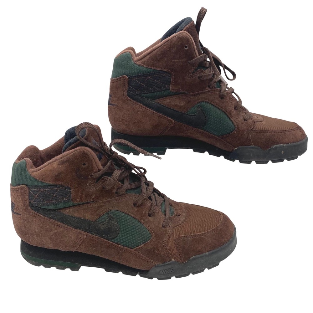 Nike ACG Hiking Boots Women 8.5 Brown Green Suede 685022-201 Vintage Trail